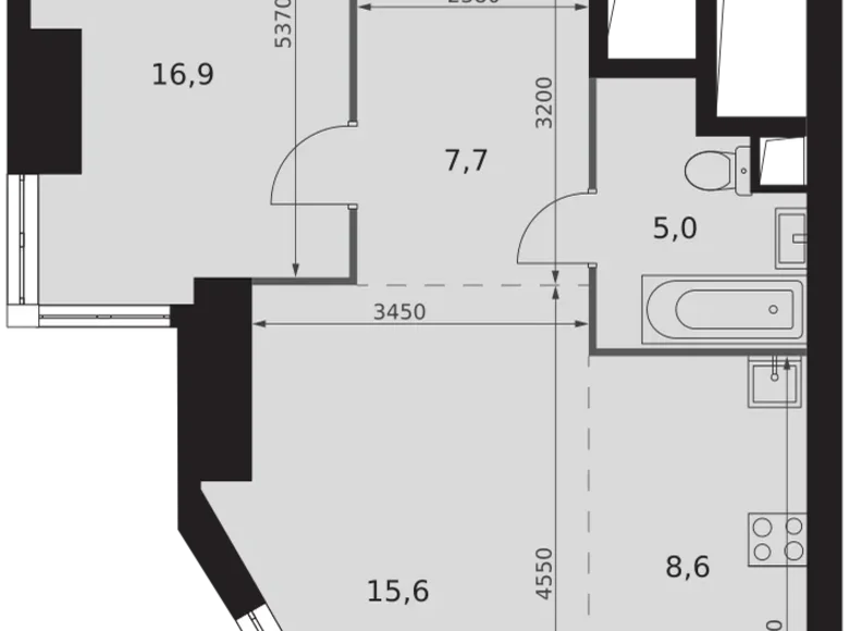 Mieszkanie 2 pokoi 55 m² Konkovo District, Rosja