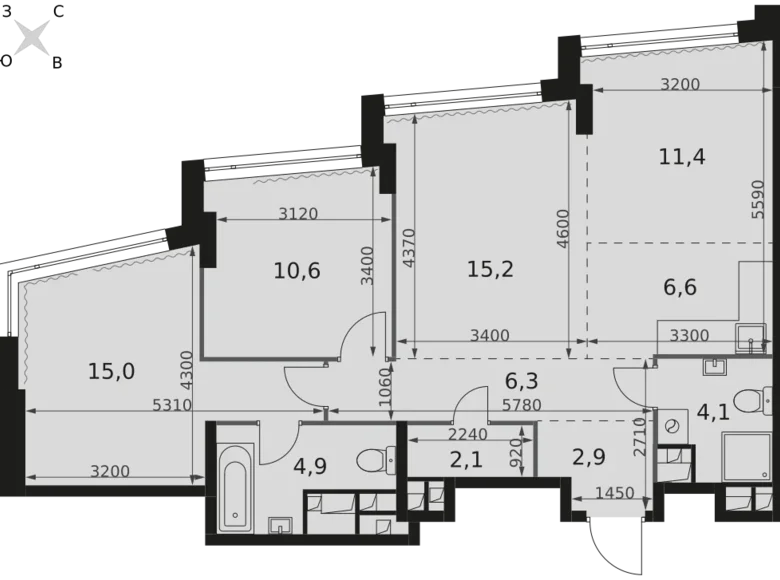 Wohnung 3 zimmer 79 m² Moskau, Russland