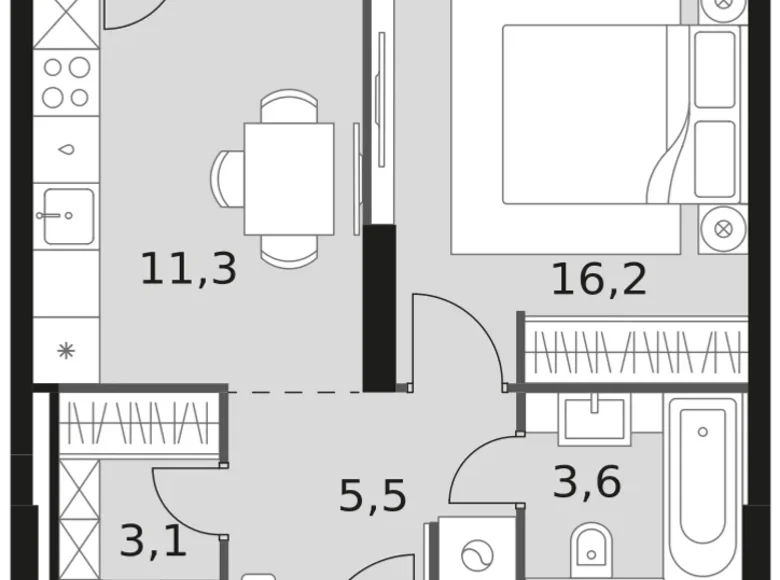 Apartamento 1 habitación 41 m² North-Western Administrative Okrug, Rusia