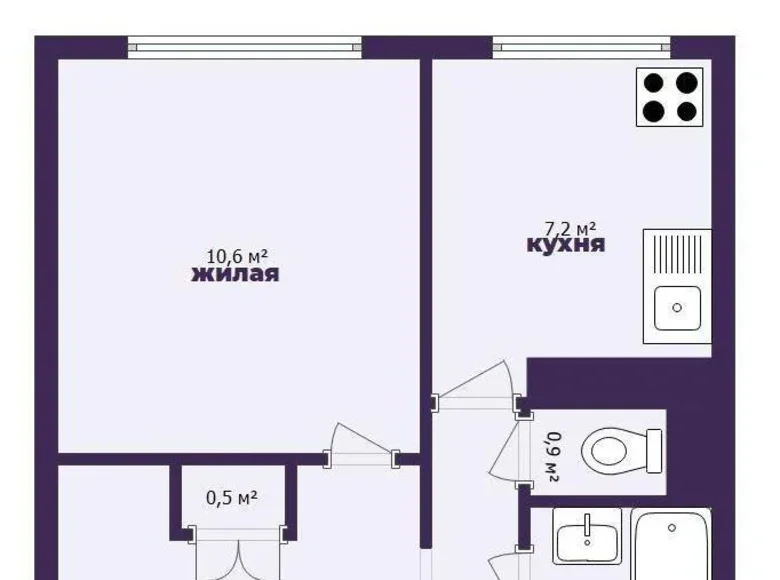 Apartamento 1 habitación 29 m² Saligorsk, Bielorrusia