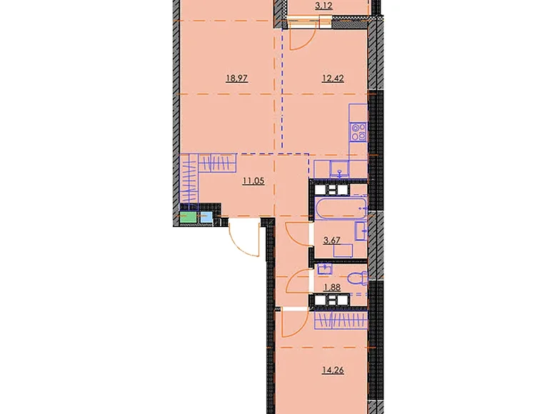 Apartamento 2 habitaciones 65 m² Minsk, Bielorrusia