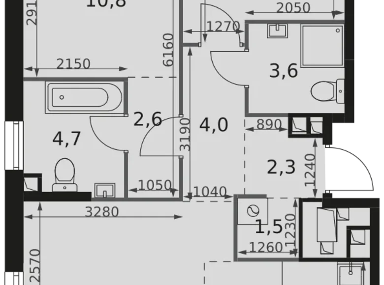 Appartement 3 chambres 64 m² Moscou, Fédération de Russie