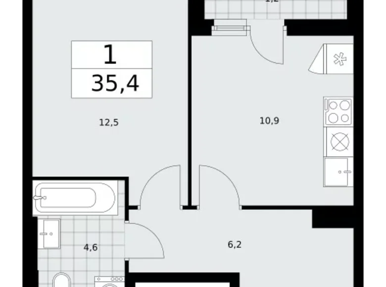 Wohnung 1 Zimmer 35 m² poselenie Sosenskoe, Russland