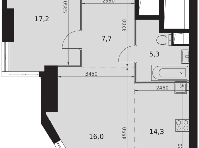 Wohnung 2 zimmer 61 m² Konkovo District, Russland