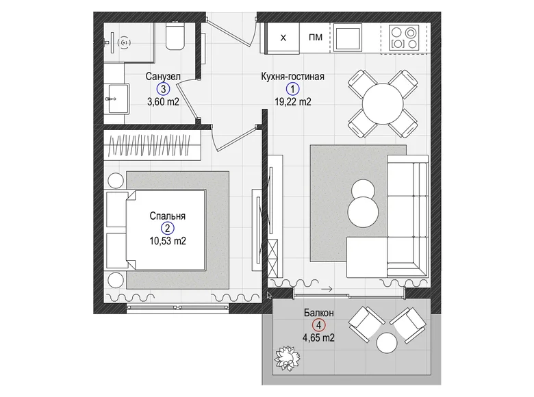 Wohnung 1 zimmer 43 m² Gazipasa, Türkei