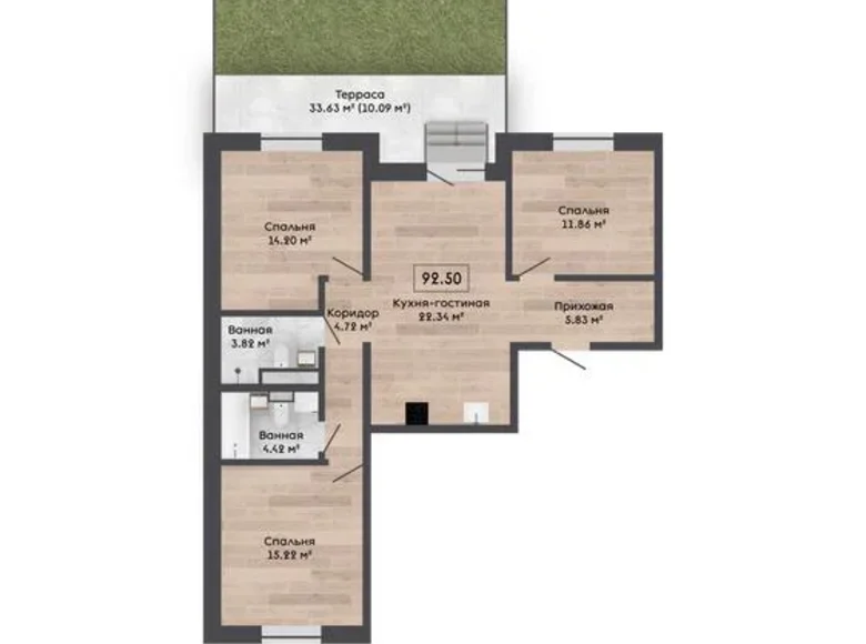 Квартира 4 комнаты 93 м² Колодищанский сельский Совет, Беларусь