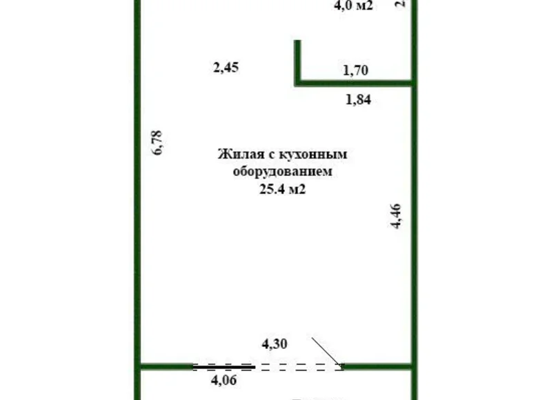 1 room apartment 32 m² Minsk, Belarus