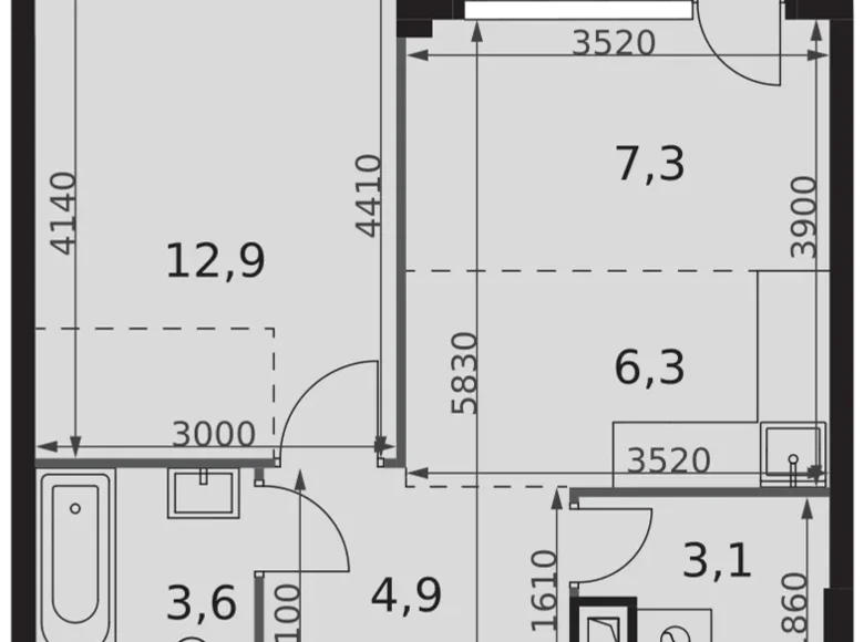 Appartement 1 chambre 40 m² Moscou, Fédération de Russie