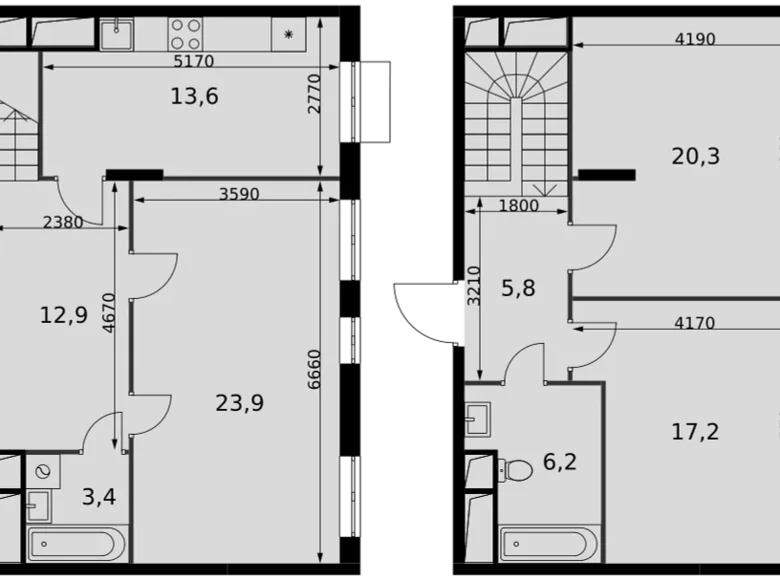 3 room apartment 103 m² Razvilka, Russia