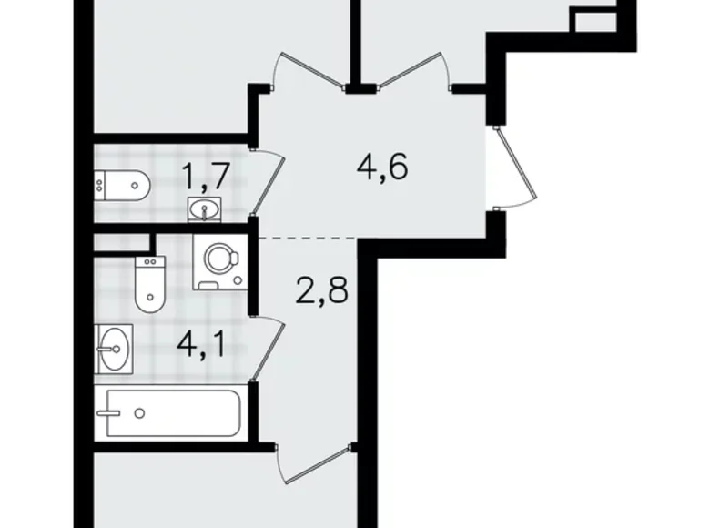 Apartamento 2 habitaciones 54 m² Vsevolozhsk, Rusia