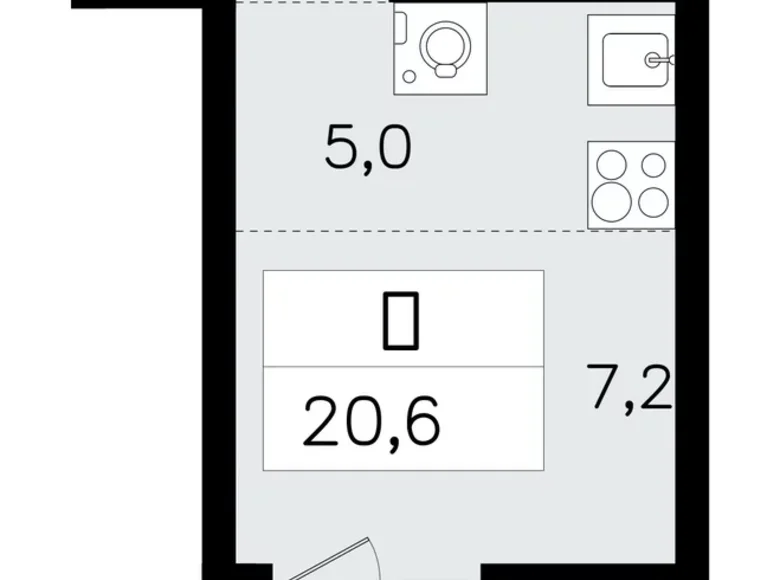 Mieszkanie 1 pokój 21 m² Vsevolozhsk, Rosja