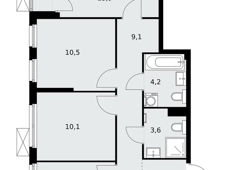 Wohnung 3 Zimmer 70 m² poselenie Sosenskoe, Russland