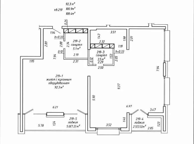 Mieszkanie 4 pokoi 110 m² Mińsk, Białoruś