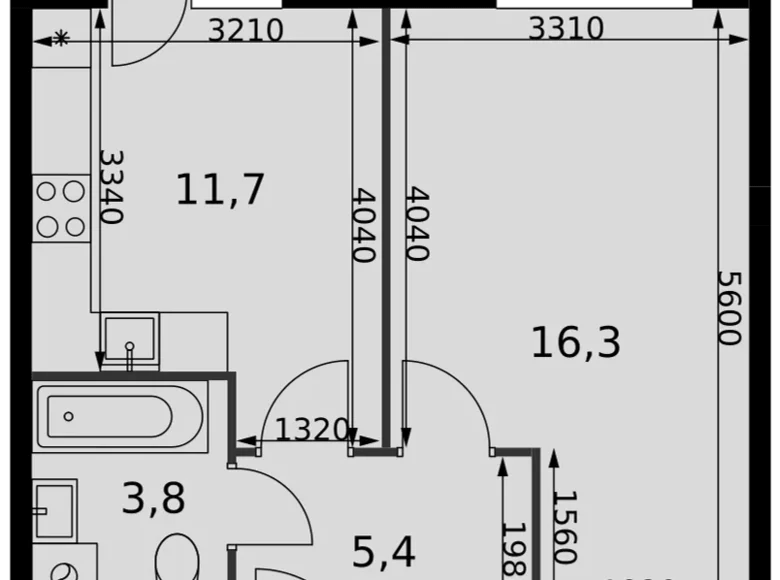 1 room apartment 38 m² Razvilka, Russia
