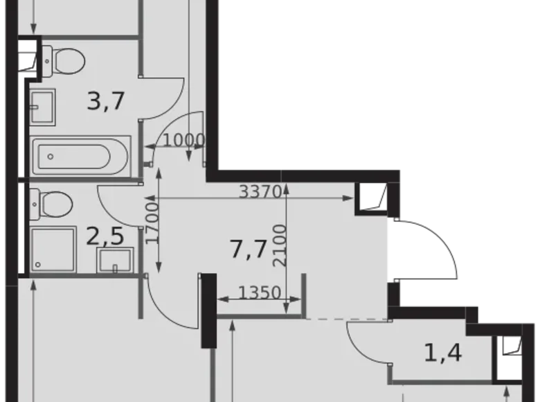 Apartamento 3 habitaciones 73 m² North-Western Administrative Okrug, Rusia