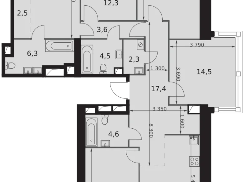 Wohnung 6 zimmer 128 m² Konkovo District, Russland