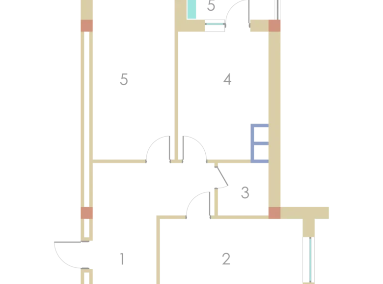 Kvartira 2 xonalar 66 m² Toshkentda