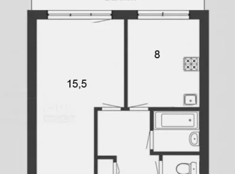 Apartamento 1 habitación 30 m² okrug Kupchino, Rusia
