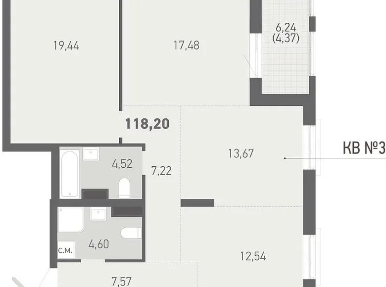 5 room apartment 118 m² Borovlyany, Belarus