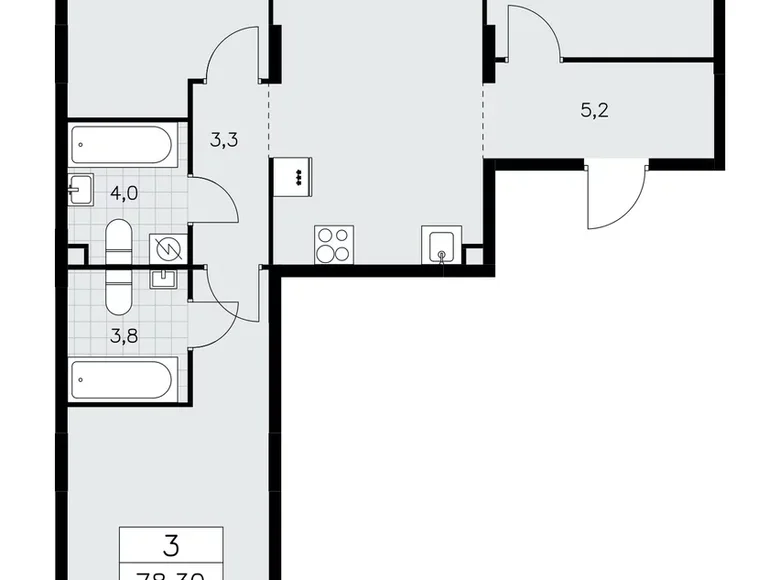 Apartamento 3 habitaciones 78 m² Kommunarka, Rusia