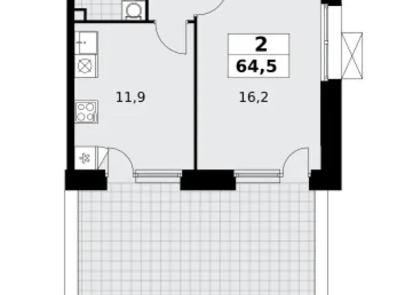 Wohnung 2 Zimmer 65 m² poselenie Sosenskoe, Russland