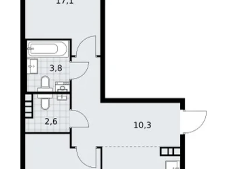 Mieszkanie 2 pokoi 59 m² poselenie Sosenskoe, Rosja