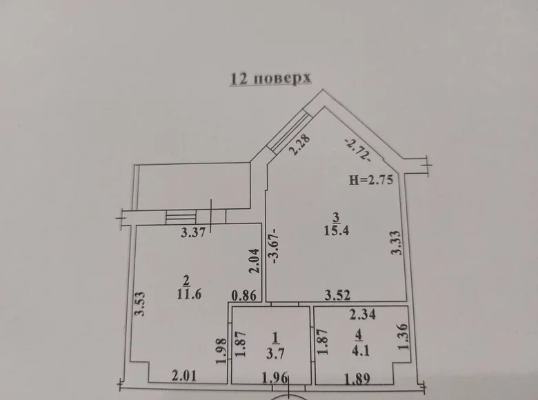 Wohnung 1 Zimmer 37 m² Tairove Settlement Council, Ukraine