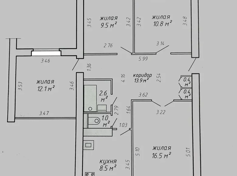 Wohnung 4 Zimmer 83 m² Minsk, Weißrussland