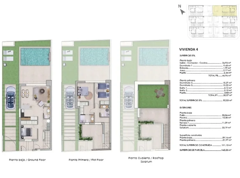 Willa 3 pokoi 165 m² Pilar de la Horadada, Hiszpania