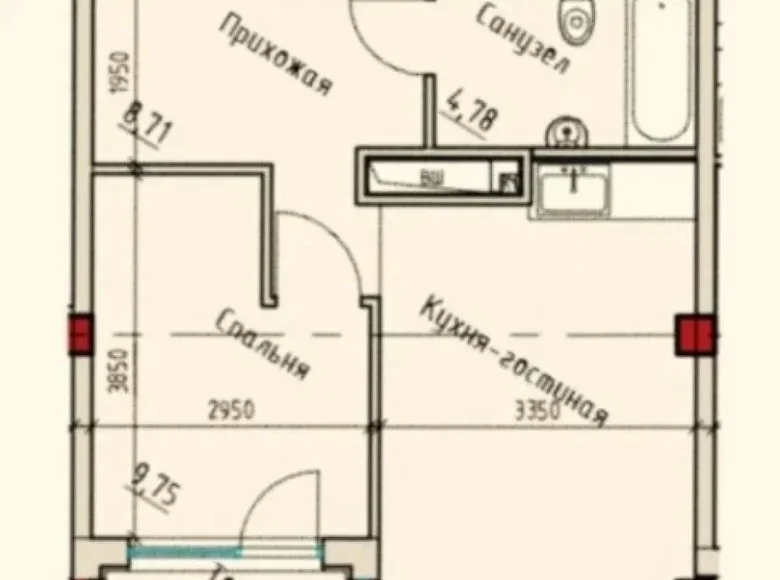 Квартира 1 комната 43 м² Одесса, Украина