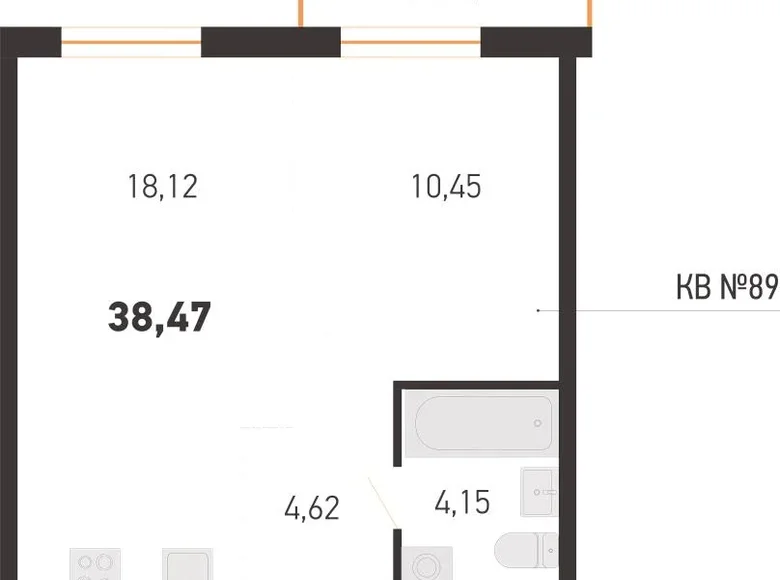 Wohnung 2 zimmer 38 m² Kopisca, Weißrussland