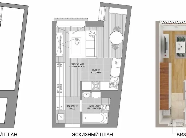 1 room apartment 28 m² Minsk, Belarus