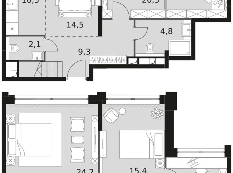 Apartamento 4 habitaciones 118 m² North-Western Administrative Okrug, Rusia