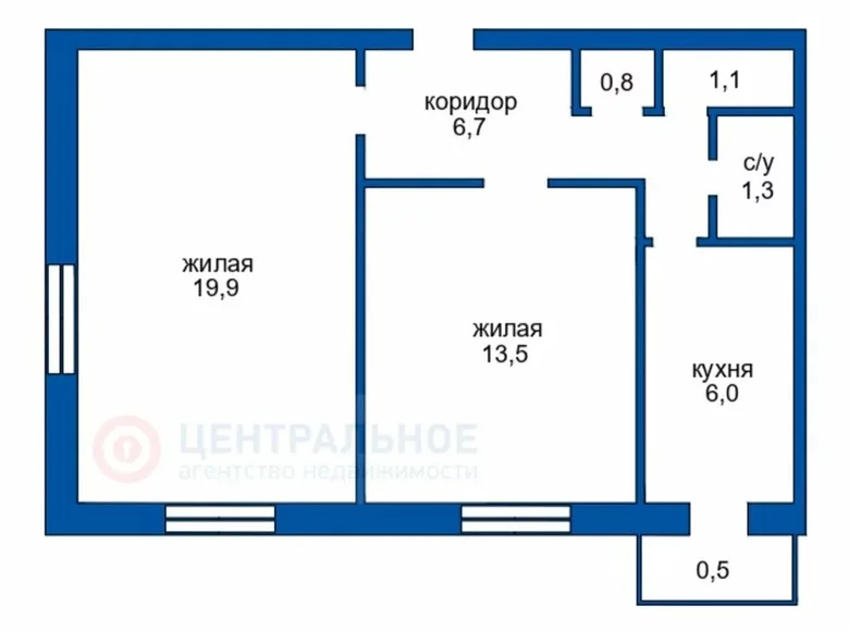 Wohnung 2 Zimmer 50 m² Vuhly, Weißrussland