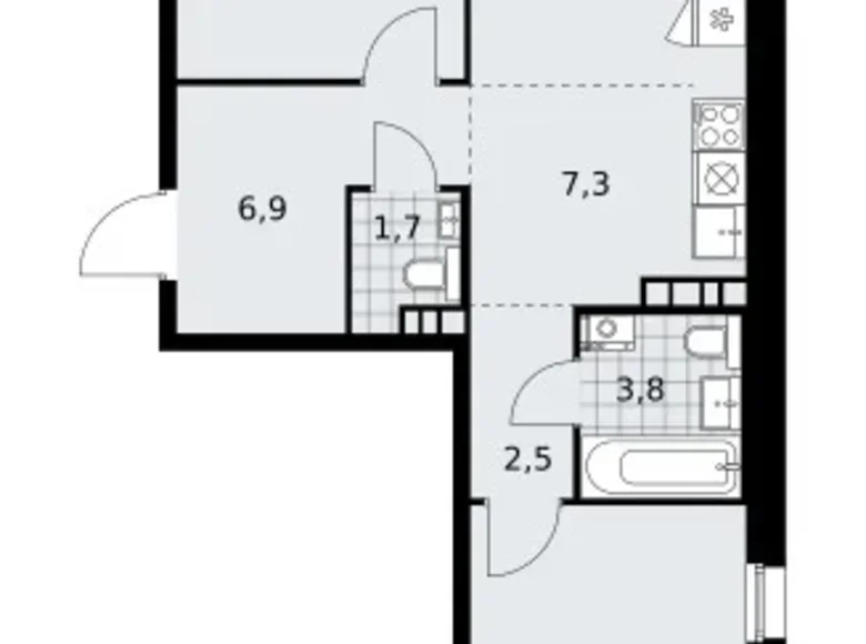 Mieszkanie 3 pokoi 60 m² poselenie Sosenskoe, Rosja