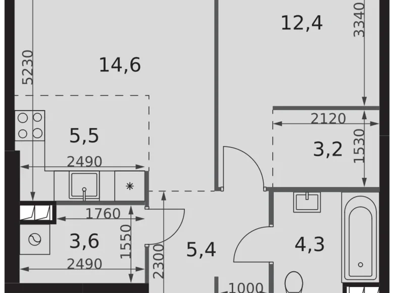 Apartamento 2 habitaciones 49 m² North-Western Administrative Okrug, Rusia