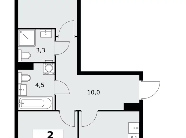 Apartamento 2 habitaciones 54 m² poselenie Sosenskoe, Rusia