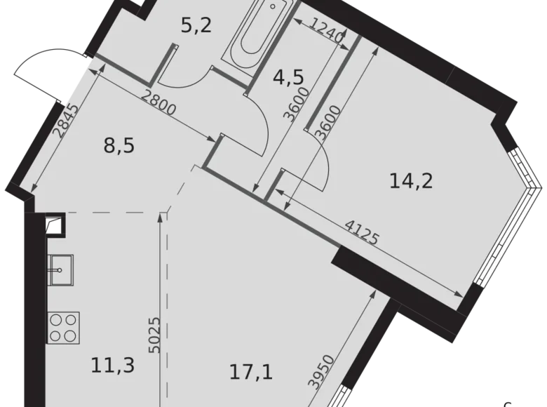 Mieszkanie 2 pokoi 61 m² Moskwa, Rosja