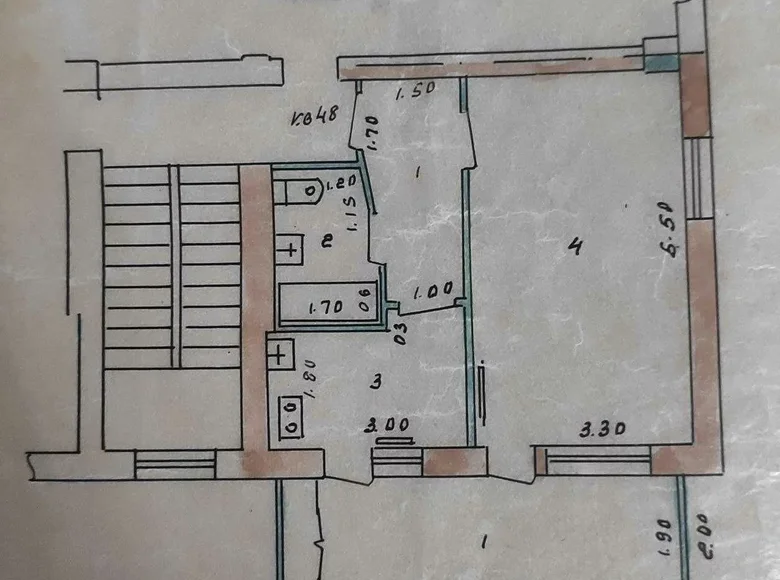 Kvartira 1 xona 42 m² Toshkentda