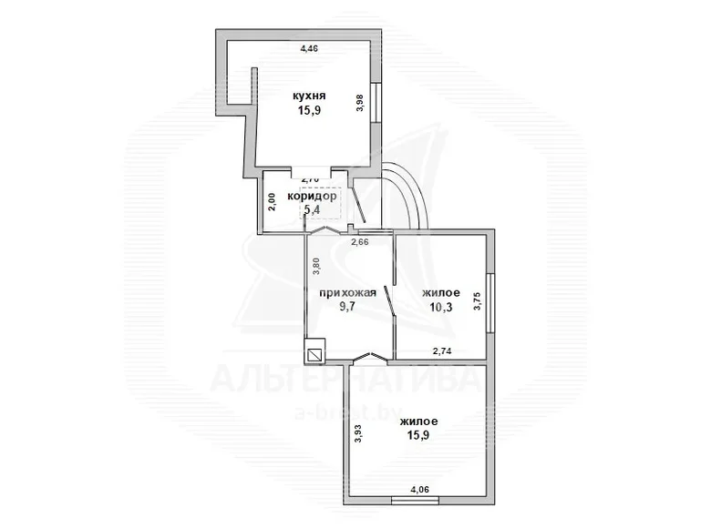 Appartement 57 m² Brest, Bélarus