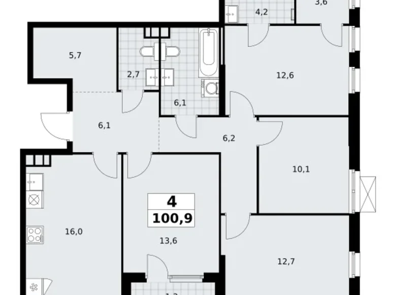 Apartamento 4 habitaciones 101 m² South-Western Administrative Okrug, Rusia