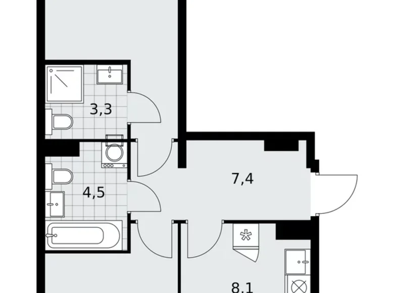 Wohnung 3 zimmer 59 m² poselenie Sosenskoe, Russland