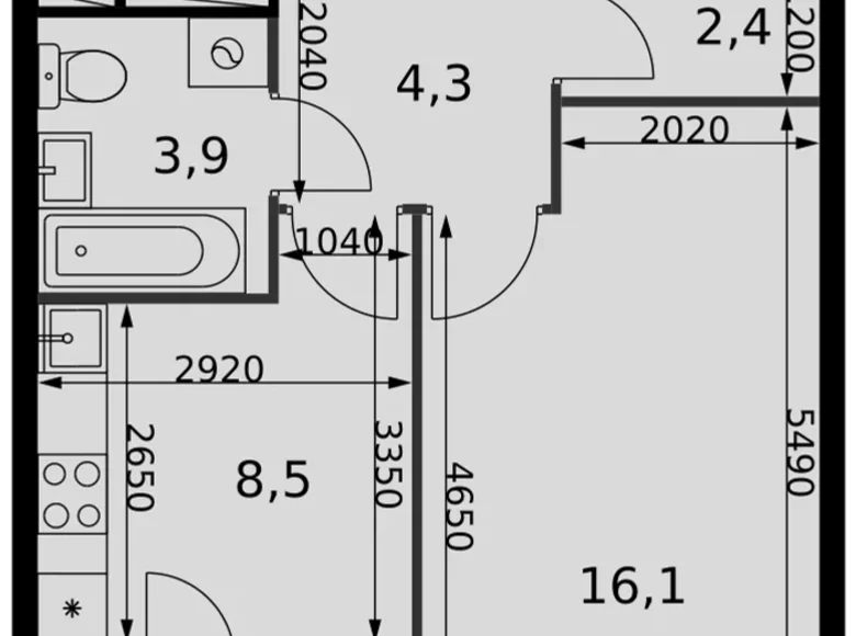 1 room apartment 37 m² Razvilka, Russia