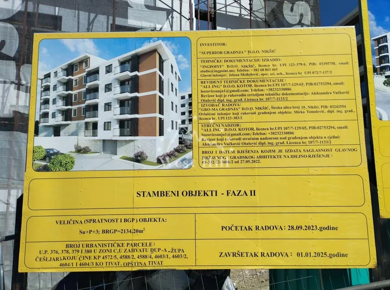 Mieszkanie 1 pokój 33 m² Tivat, Czarnogóra