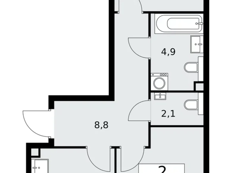 Квартира 2 комнаты 53 м² поселение Сосенское, Россия