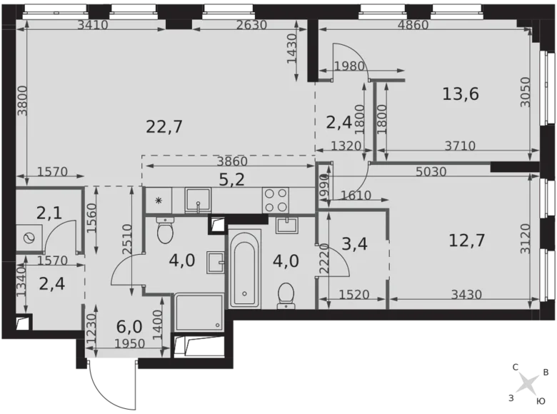 Apartamento 3 habitaciones 79 m² North-Western Administrative Okrug, Rusia