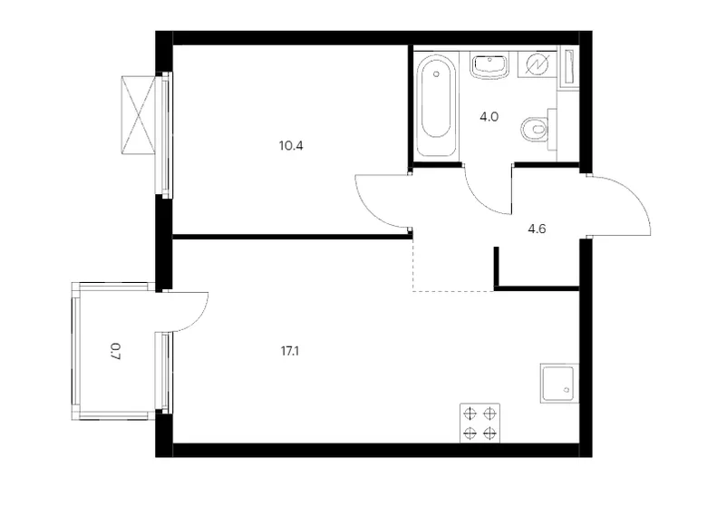 Appartement 1 chambre 37 m² Murino, Fédération de Russie