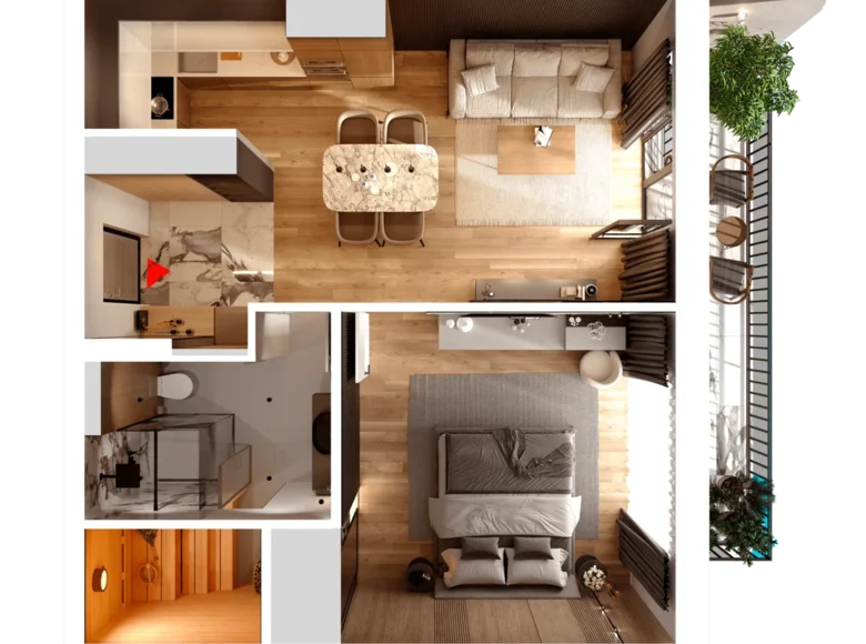 Wohnung 1 zimmer 62 m² Kaliningrad, Russland