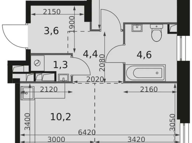 Wohnung 2 zimmer 50 m² Moskau, Russland