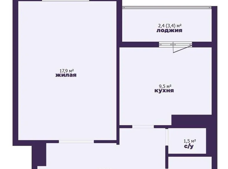 Квартира 1 комната 45 м² Минск, Беларусь